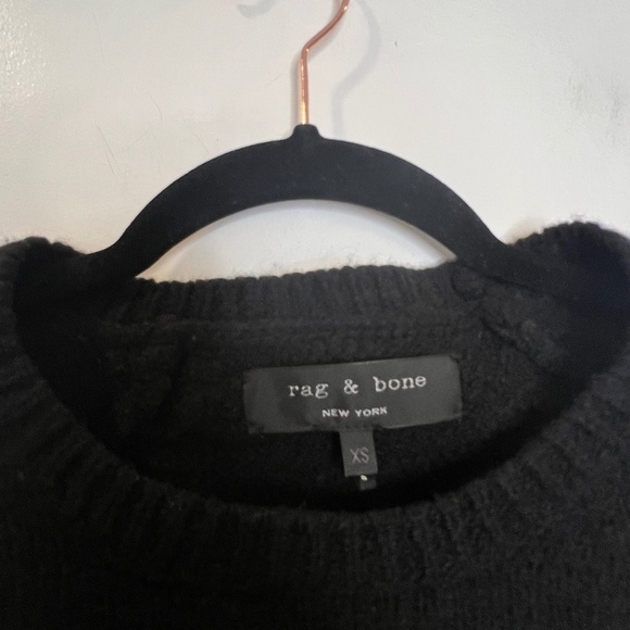 Rag & Bone Striped Sweater  Wool Mohair Black Cream Red SZ XS - Picture 3 of 5